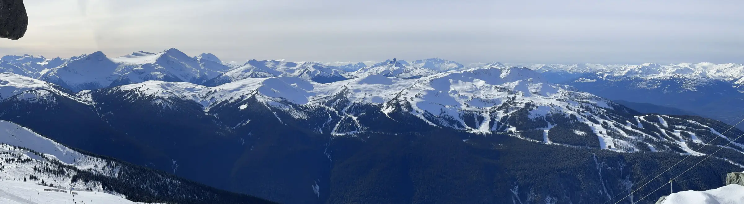 Snow-covered mountain ranges in Whistler